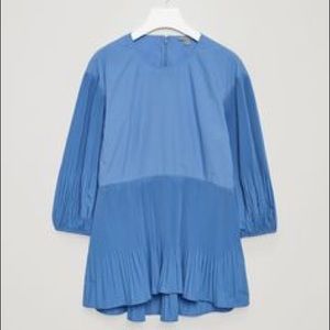 Cos High low pleated peplum top balloon sleeves